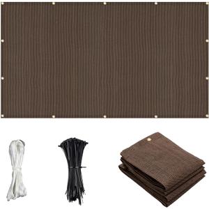Cool Area Sun Shade Cloth with Grommets 3/4/6/8/10/12/16/20 FT Shade Panel Shade Tarp Screen Fabic for Outdoor Patio Pergola Cover Deck Garden, 6x10 FT, Brown