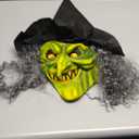 Spooktacular Creations Halloween Scary Witch Mask, Creepy Latex Monster Face Mask with Black Hat Hair for Adult Halloween Horror Cosplay Costume Accessories, Realistic Party Dress Up