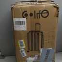 Coolife Luggage Expandable(only 28") Suitcase PC+ABS Spinner 20in 24in 28in Carry on (white grid new, S(20in)_carry on)