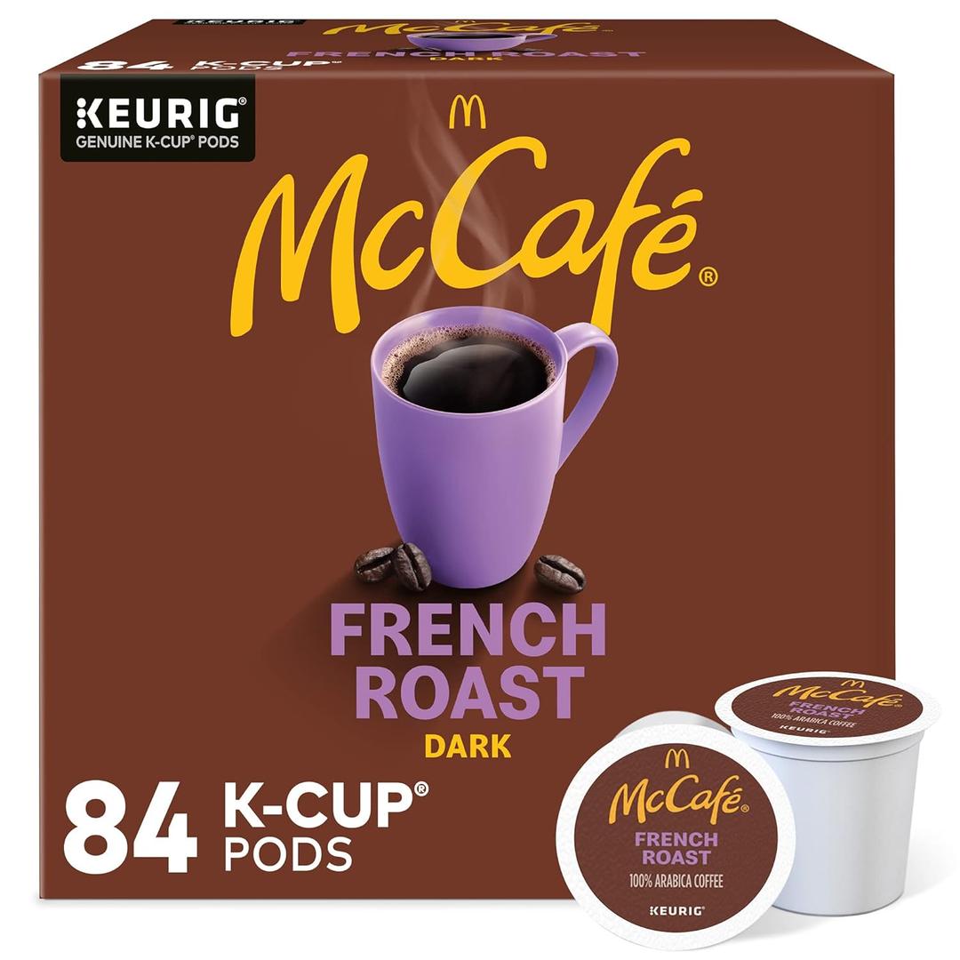 McCafe French Roast, Keurig Single Serve K-Cup Pods, Dark Roast Coffee Pods, 84 Count, BBD 10/28/2026