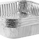 PLASTICPRO Disposable 8'' X 8'' X 2'' Inch Square Aluminum Tin Foil Baking Pans Bakeware - Cookware Perfect for Baking Cakes, Breads, Brownies, Bread, Meatloaf, Lasagna, Pack of 10