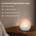 Sunrise Alarm Clock White Noise Machine: Natural Wake Up Light - Dimmable Clock with Bluetooth Speaker for Bedroom - 25 Sleep Sounds for Baby Adults Kids Frost White