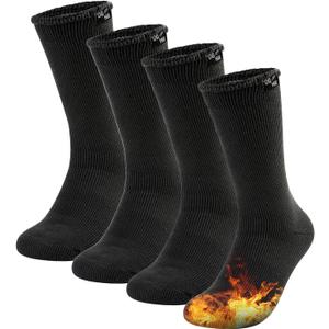 DG Hill Winter Thermal Socks - Warm Socks for Men Women Cold Weather Insulated Sock - Heated Socks Thick Snow Sock (Large, Black, 2 Pairs)