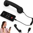 Retro Phone Handset for iPhone & Android,2026 New Cell Phone Receiver with Microphone & Speaker,Classic Vintage Old School Telephone Receiver for Mobile Phones,90s Style Prop for Photos (Black)