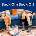 RMS Sock Aid Kit - Easy On Easy Off Device for Putting On Socks and Removing Socks or Stockings for Men and Women with Limited Mobility (Blue)