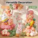 Easter Balloon Garland Arch Kit, 143PCS Happy Easter Party Decorations with Rabbit Carrot Balloons for Spring Birthday Party Baby Shower Decorations