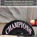 26 Inch Clacking Fan 2 Pack for Line Dancing & Boots On The Ground, Large Folding Hand Fan for Country Dancing, Rave Festival Performance, Black