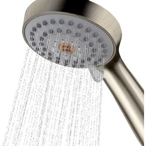 YOO.MEE High Pressure Handheld Shower Head with Powerful Shower Spray against Low Pressure Water Supply Pipeline, Multi-functions, w/ 79'' Hose, Bracket, Brushed Nickel Finish