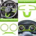 23PCS Full Set Interior Decoration Trim Kit for Jeep Wrangler JL JLU Gladiator JT 2018-2023 Steering Wheel Door Handle Air Conditioning Vent Cup Holder Reading Light Headlight Gear Cover (Green)