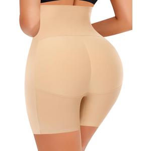 DERCA Butt Lifter Panties Padded Underwear for Women Seamless Booty Pads Hip Enhancer Panty (Small, #2 Beige (Tummy Control))