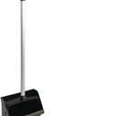 Boardwalk Commercial Lobby Dust Pan, 11.75 x 37, 34" Long Handle, Plastic/Aluminum, Black/Silver, Large Capacity