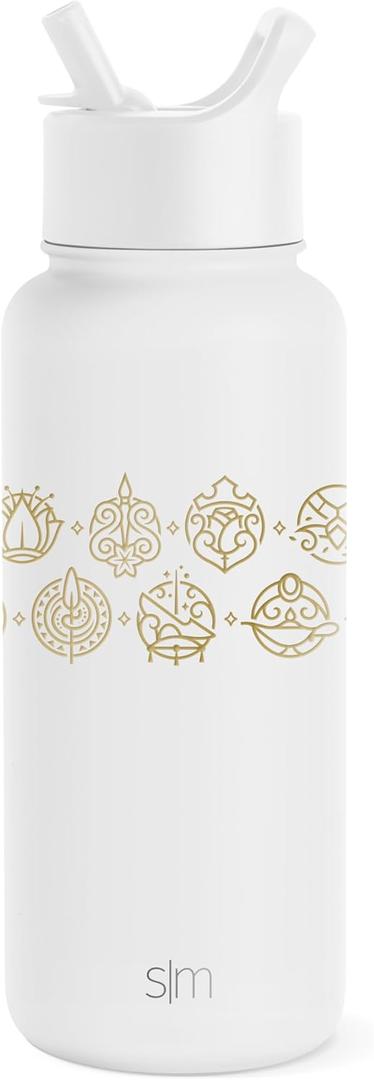 Simple Modern Disney Princess Water Bottle with Straw Lid Vacuum Insulated Stainless Steel Metal Thermos | Gifts for Women Reusable Leak Proof Flask | Summit Collection | 32oz Seal of a Princess