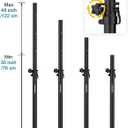 Vondynote Set of 2 Speaker Poles for Subwoofer 35mm Speaker Pole Mount Height Adjustable Fits M20 Threaded Mount