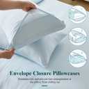 WhatsBedding 3 Pieces Duvet Cover Set Twin Size - Prewashed Bedding Set, Extra Comfy & Breathable Cooling Comfoter Cover, 1 Duvet Cover and 1 Pillowcase, 68x90 (Light Blue, Twin)