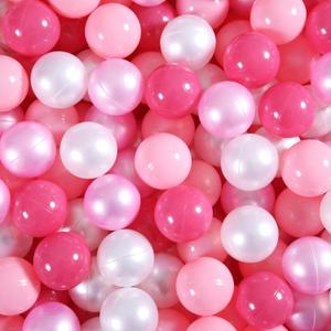 Ball Pit Balls Plastic Balls for Ball Pit Phathalate Free BPA Free Plastic Balls 100pcs 2.2" Set for Toddlers for Play Tent Tunnel (Pink+Red+White)