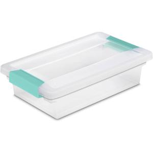 Sterilite 6-Pack Clip Box, Stackable Clear Plastic Bins with Latching Lids, Small - Writing, Arts or Crafts Supplies Storage Containers for Home, Office, Classroom and Workshop Organization