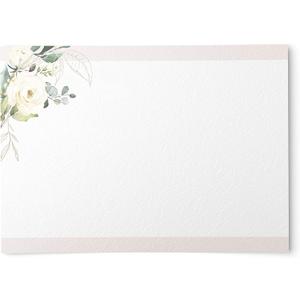 Dashleigh 48 White Flowers and Gold Foil Notecards, 4x6 inches