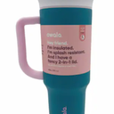 Owala Stainless Steel Triple Layer Insulated Travel Tumbler with Spill Resistant Lid, Straw, and Carry Handle, BPA Free, 40 oz, Dusty Pink