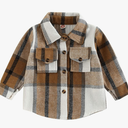 Toddler Flannel Shirt Jacket Plaid Long Sleeve Lapel Button Down Shacket Little Kids Boys Girls Shirts Coats Fall Tops