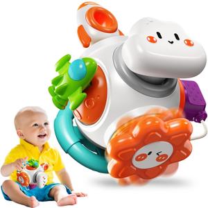 Montessori Sensory Toys for Toddlers, Activity Busy Cube for 18 Months 2 3 Year Old Boy Girl, Travel Plane Cars Learning Educational Toys for Baby Toddler Birthday Gifts