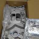 2101 2001 Intake Manifold Kit Aluminum Performance Dual Plane Compatible with Chevy Small Block 1955-1995 SBC 262 265 267 283 302 305 307 327 350 400 V8 Engine, Silver