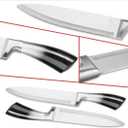 Knife Set Stainless Steel Cleaver Knives Set with Rotatable Acrylic Storage Block Sharpener Sharp Cutlery Kitchen Knife Block Set Chef Cooking Cutting Knives (Black)