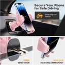 Miracase Phone Holders for Your Car with Metal Hook Clip, Cell Phone Mounts Air Vent Cell Phone Stand Car Mount, Universal Automobile Cradle Fit for iPhone Android and All Smartphones (Pink)