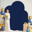 Set of 3 Wedding Arch Covers Navy Blue Arch Backdrop Cover 4ft 5ft 6ft Arch Covers Stretchy Backdrop for Wedding Party Ceremony Baby Shower Decoration Spandex Fitted Arch Cover