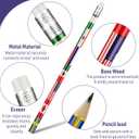 Outus 60 Pcs World Flags Pencils International Flags Pencils with Erasers 100 Day of School Pencil Multicultural Pen Country of The World Back to School Supplies for Schools First Day Labor Days