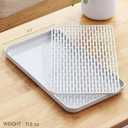Cup Drying Rack & Dish Drying Tray, Drain Board for Small Kitchen Sink, Dish Drain Tray Large Enough for Counter or Coffee Table, Big White Dish Drying Mat