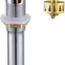 Pop up Sink Drain Stopper for Bathroom Vessel Vanity Sink Art Basin Chrome, Small Cap with Overflow, Metal Pop-up Drain Strainer with Detachable Basket Stopper