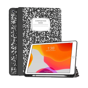 Soke Case for iPad 9th Generation 2021/8th Gen 2020/7th Gen 2019 with Pencil Holder - Premium Shockproof Case with Soft TPU Back Cover & Auto Sleep/Wake for iPad 10.2 Inch, Book Black
