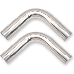2.5 Inch 90 Degree DIY Custom Mandrel Exhaust Pipe Tube Pipe, T304 Stainless Steel, Universal Fit, 17.32 Inch End to End Length, 2.5'' OD Mandrel Bend Pipe 2PCS