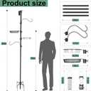 ERYTLLY 2-Hooks Bird House Pole Stand Kit 80 Inch Multi Feeders, Bird Bath, Feeder Tray - Heavy Duty Bluebird Feeder Support Rod Mount Set for Outdoor