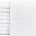 GOLD TEXTILES 12 Pack White Bath Mat Towels 20x30 Inches (Not a Bathroom Rug)- Cotton Blend Washable Economy Hotel Bath Mats
