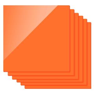 SINJEUN 6 Pack 12 x 12 Inch Orange Acrylic Sheet, 1/8 Inch Thick Acrylic Plexiglass Board, Acrylic Plexiglass Panels for Craft, Signs, Painting, Photography Background, Display Stand