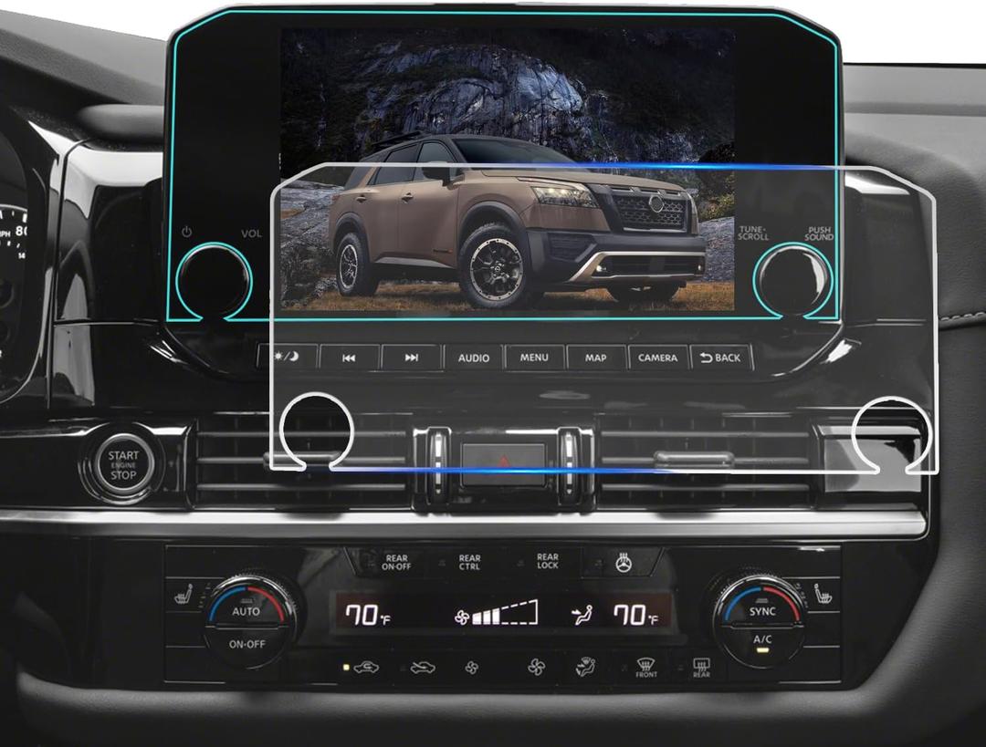 Tempered Glass Screen Protector for Nissan Pathfinder 2022-2025,Infotainment Navigation Screen Film Compatible With 2025 2024 2023 2022 Car Accessories - 9 inch