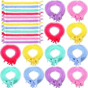Libima 100 Pcs Stretchy String Fidget Toys Unicorn Sensory Stretchy Strings Animal Sensory Toys Bulk for Adult Stress Anxiety Relieve Relaxing Party Favors(Unicorn)