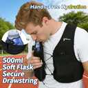 Running Vest for Women Men, USA Design, Lightweight Hydration Vest, Adjustable Elasticated Crisscrosses, Front Phone Pocket, Running Vest with 500ml Soft Flask for Marathon, Training Runs