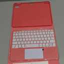 Harvopu Compatible for iPad 11th 10th Generation Case with Keyboard, Folio Cover with Pencil Holder, Multi-Touch Trackpad, 7 Color Backlit, Detachable Keyboard for iPad (A16) 11th/10th Gen (Pink)