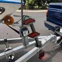 Heavy Duty Boat Trailer Steps with Safety Handle, EVA Anti-Slip Mat, 700 Lbs Capacity, 3 Step Tongue Ladder with Handle, Easy Installation, Universal Fits for Trailers Tongue Steps