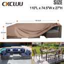 Patio Furniture Covers Waterproof Outdoor Furniture Cover Heavy Duty Outdoor Sectional Sofa Couch Cover Outside Dining Set Table and chairs Covers Heavy Duty 110" L x 74.5" W Brown
