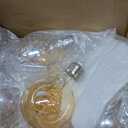 G25 Globe LED Edison Light Bulbs, 6W Equivalent to 60W, 2500K Warm White Flexible Spiral Filament Light Bulbs, Dimmable Vintage LED Bulb, G80 Antique Edison Bulbs, Amber Glass, E26, 4 Pack