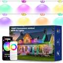 Permanent Outdoor Lights RGB Smart IC 100FT/50LEDs Decor IP68 Waterproof Music Sync Eaves Lights with Remote&APP Control Suitable for Holiday Decoration Christmas Garden Party Decor Deck