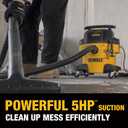 DEWALT STEALTHSONIC Wet Dry Shop Vac 6 Gallon, Shop Vacuum Wet and Dry 5 HP, Ultra Quiet Shopvac with Powerful Suction, Wet Dry Vacuum Cleaner for Home, Garage, Workshop, Jobsite, DXV06P-QT