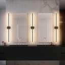 Modern Wall Sconces Set of Two 3000K 40In Hardwired Black Bathroom Sconce Vanity Light Bar 360 Rotate Warm Light for Bedroom Bathroom