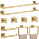 YACVCL Towel Bar Set 10-Piece Brushed Gold Bathroom Hardware Set, Gold Bathroom Accessories Set,23.6 Inch Towel Holder-Towel Racks Set for Bathroom Stainless Steel Wall Mounted