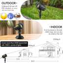 Poeland Christmas Laser Projector Lights Waterproof Outdoor Garden Decorative Lighting with Security Lock 3 Color Red Green Blue