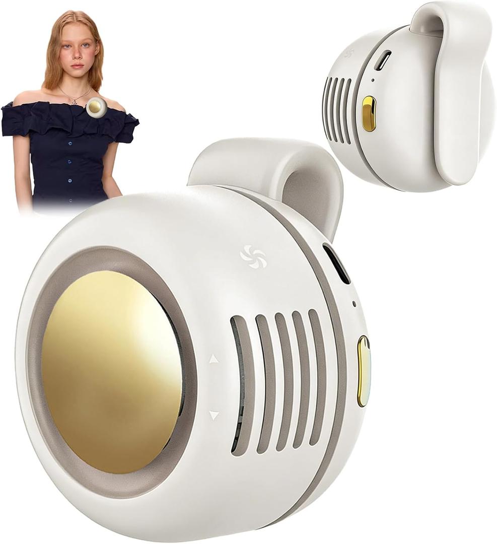 Portable Clip-On Fan, Mini USB Rechargeable 360 Rotatable Fan, 3-Speed Silent Mini Bladeless Fans