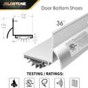 36'' L-Shaped Door Bottom Shoes with Rain Drip (Mill Finish) - Fire Rated - Heavy Duty Aluminum with Flex-V Vinyl Seal Insert, Weatherproof & Soundproof for Exterior Doors, JS-210DV